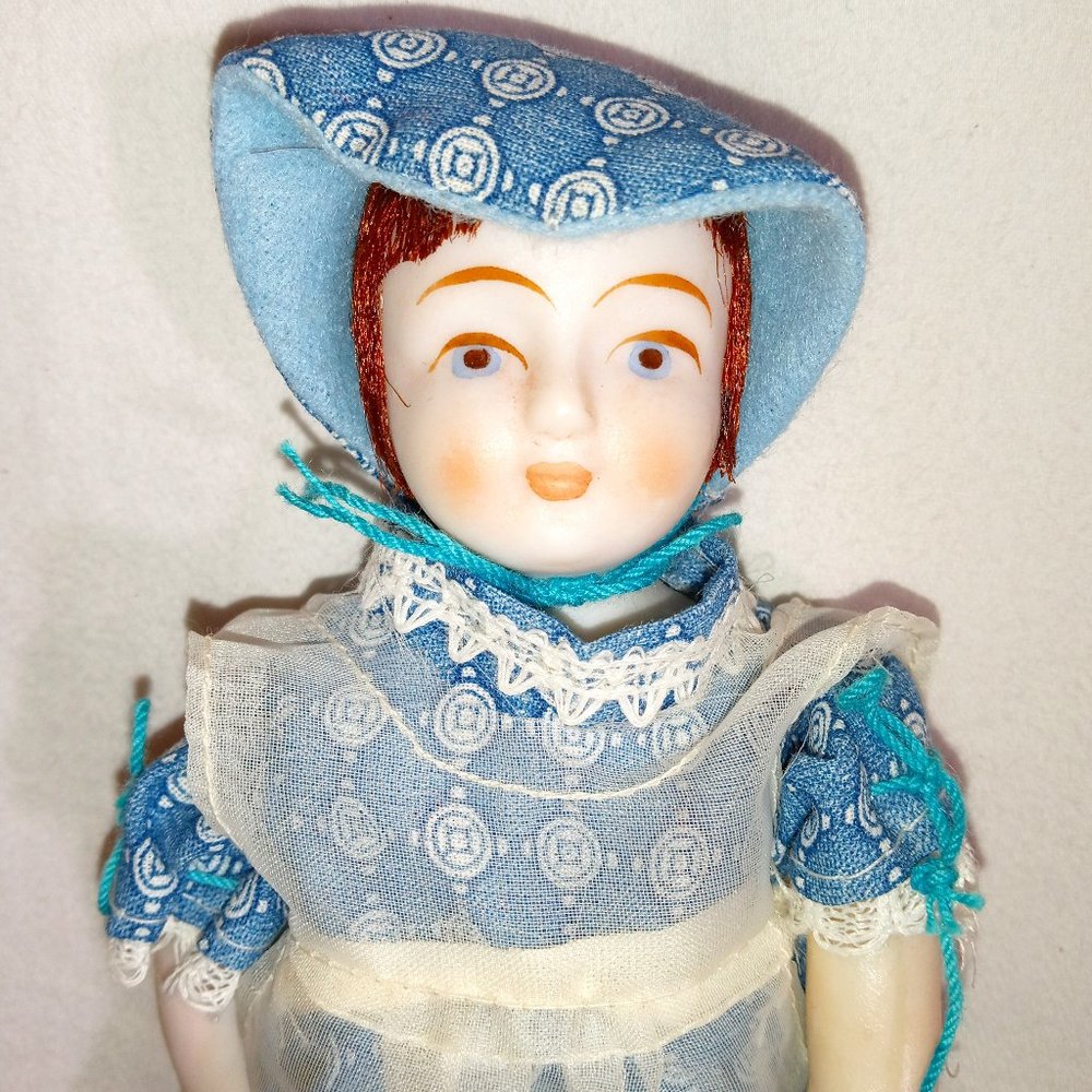 Handmade 8" Antique Bisque Shackman Sister Doll in Box